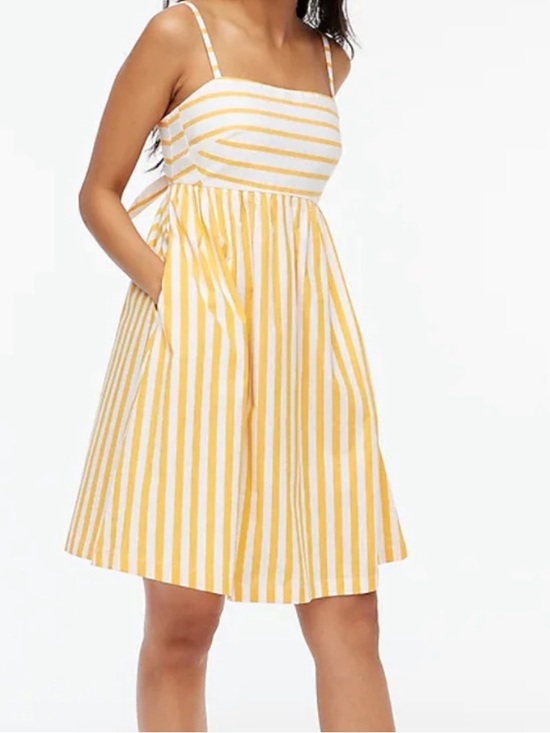 J. Crew Factory Dresses & Skirts - NWT J. Crew Factory Tie-Back Marigold/White Cotton Sundress Size 2